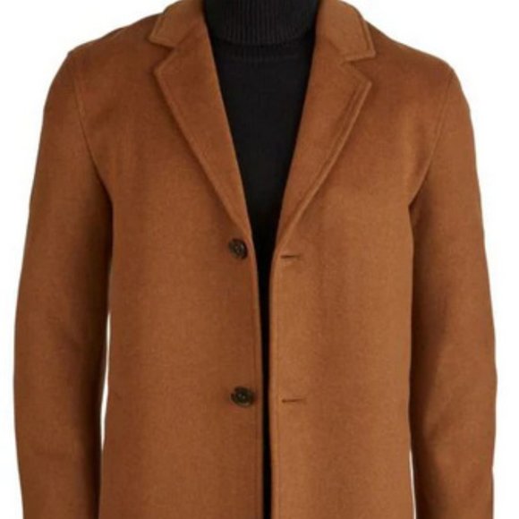 Cole Haan Wool-Blend Notch Collar Coat - Picture 1 of 5